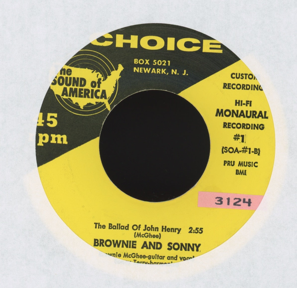 Brownie & Sonny - The Ballad Of John Henry on Choice Blues 45