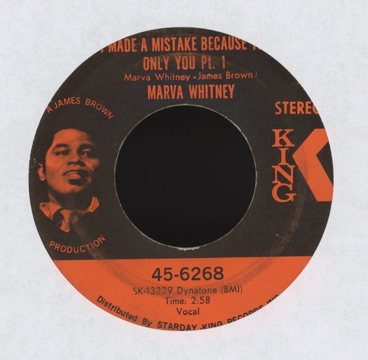 Marva Whitney - I Made A Mistake Because It's Only You on King Funk 45