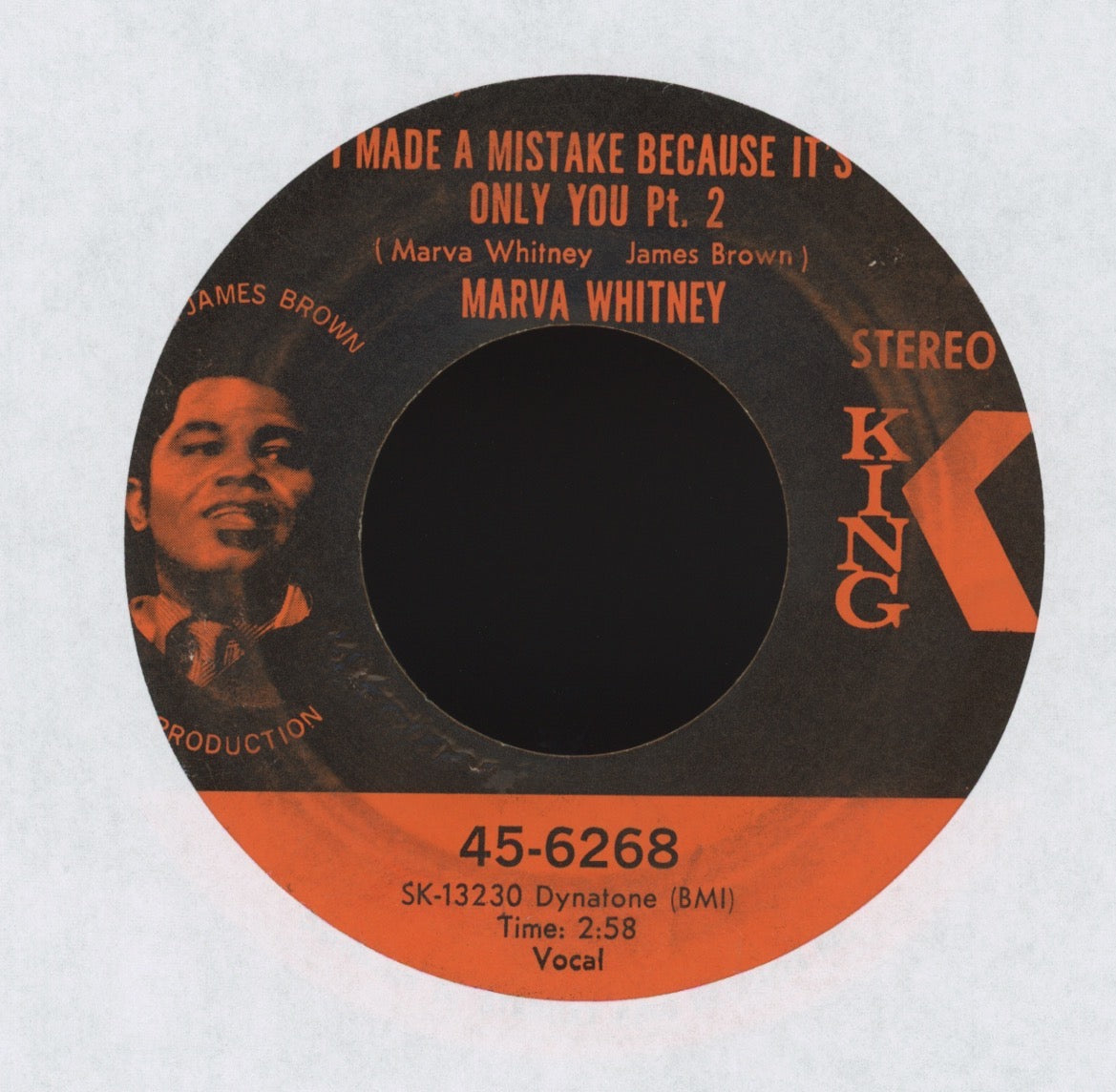 Marva Whitney - I Made A Mistake Because It's Only You on King Funk 45