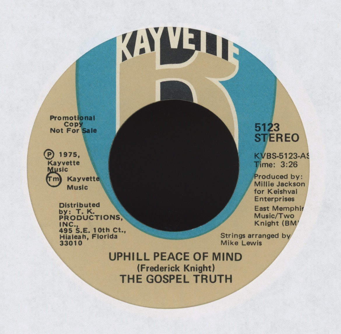 The Gospel Truth - Uphill Peace Of Mind on Kayvette Promo Gospel Soul 45