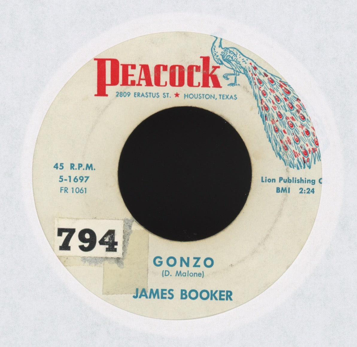 James Booker - Gonzo on Peacock R&B Mod Soul 45