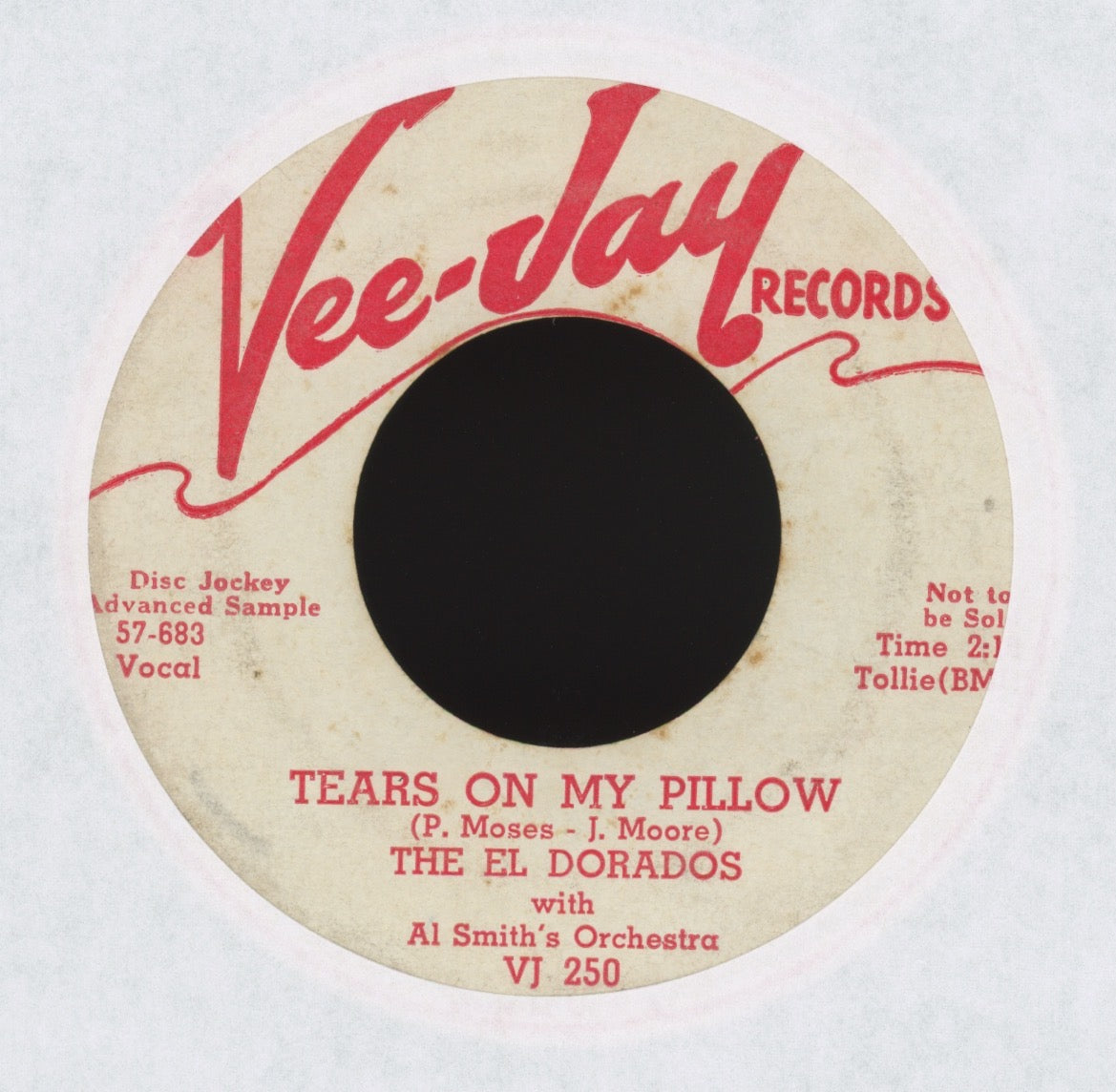 The El Dorados - Tears On My Pillow on Vee Jay Promo R&B Doo Wop 45