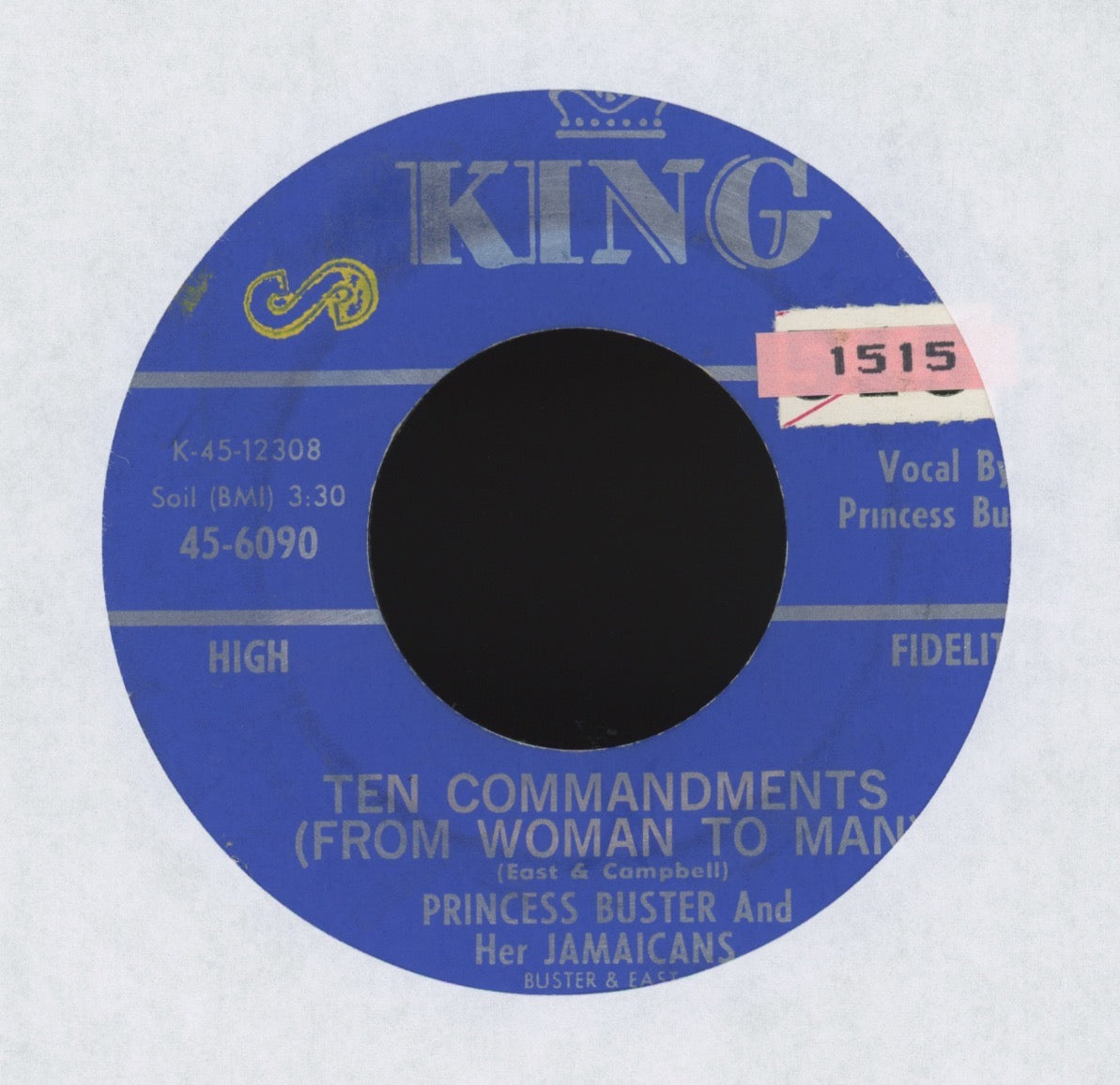 Princess Buster And Her Jamaicans - Ten Commandments (From Woman To Man) on King Reggae 45