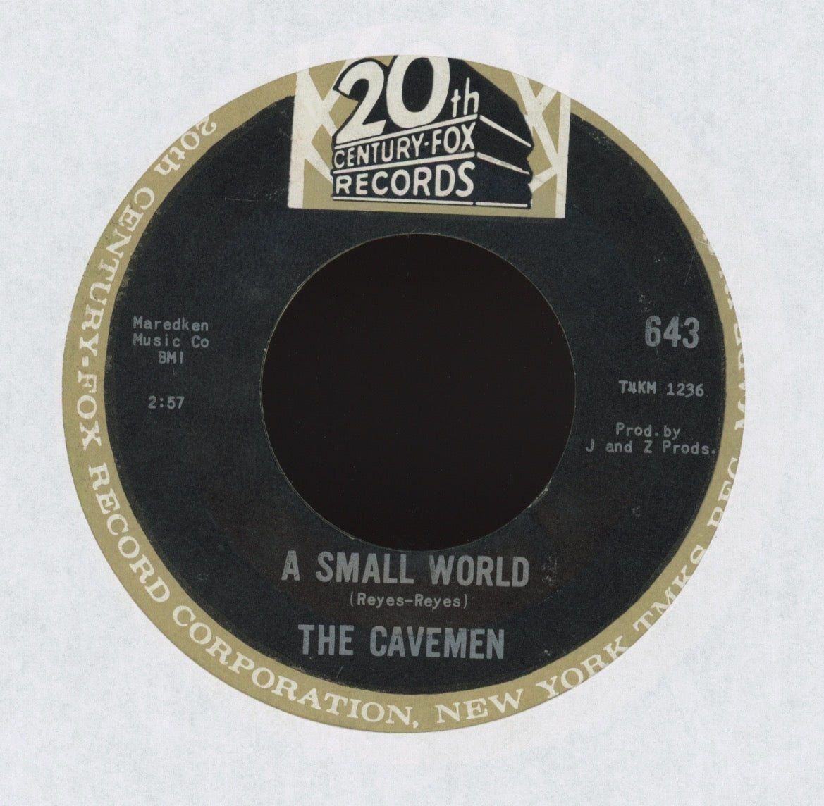 The Cavemen - Whatever Will Be Will Be / A Small World on 20th Century Fox Garage 45