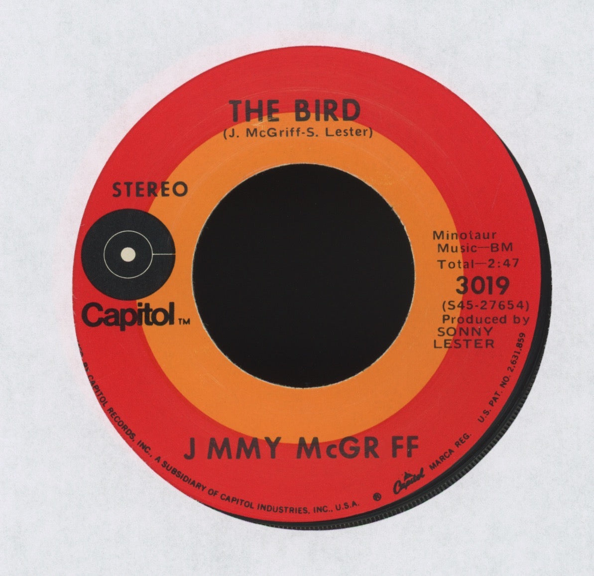 Jimmy McGriff - The Bird / Plain Brown Bag on Capitol Jazz Funk 45