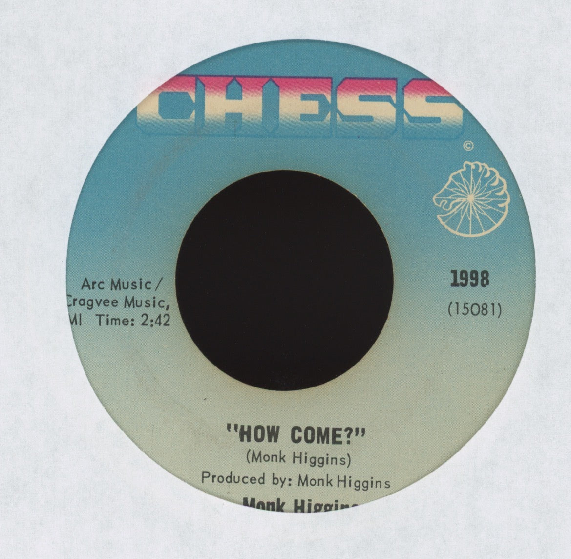 Monk Higgins - How Come? on Chess Jazz Funk 45