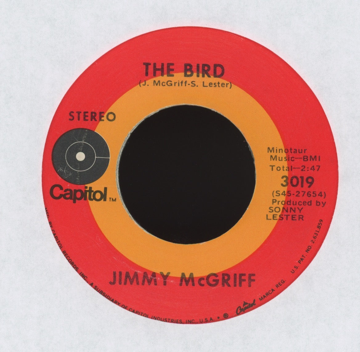 Jimmy McGriff - The Bird / Plain Brown Bag on Capitol Jazz Funk 45