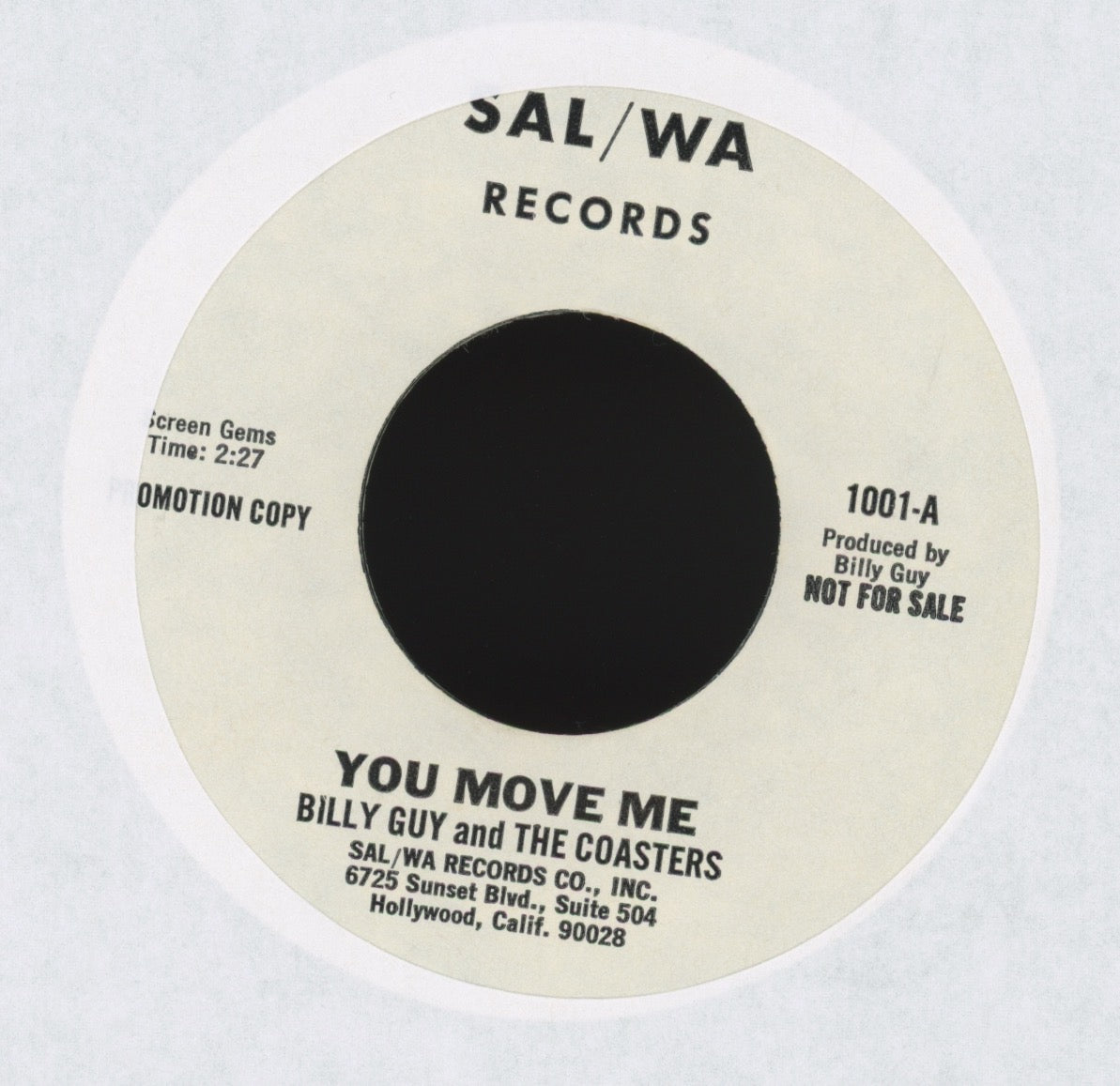 Billy Guy, The Coasters - You Move Me / Take It Easy Greazy on Sal Wa Promo Funk 45