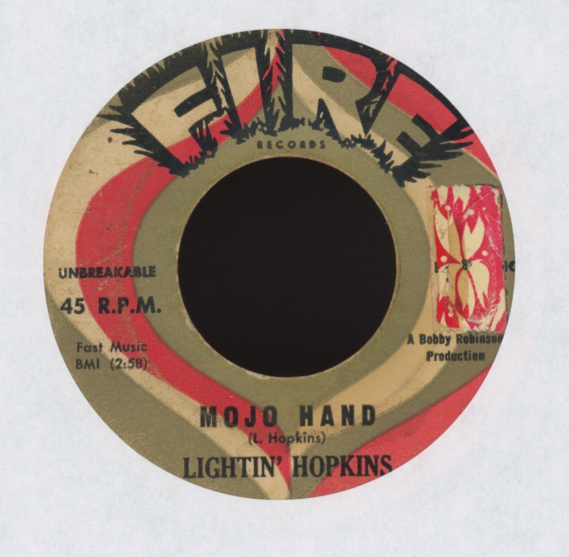 Lightnin' Hopkins - Mojo Hand on Fire R&B Blues 45