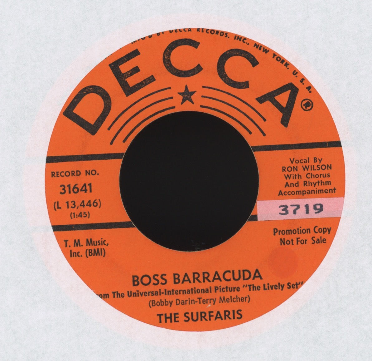 The Surfaris - Dune Buggy / Boss Barracuda on Decca Hot Rod Surf 45