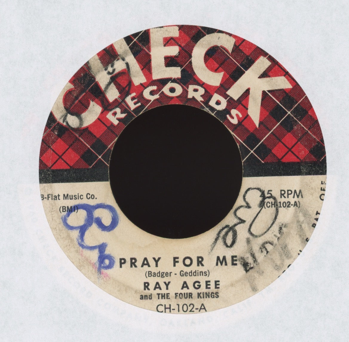 Ray Agee, The Four Kings - Swingin' Partner on Check R&B 45