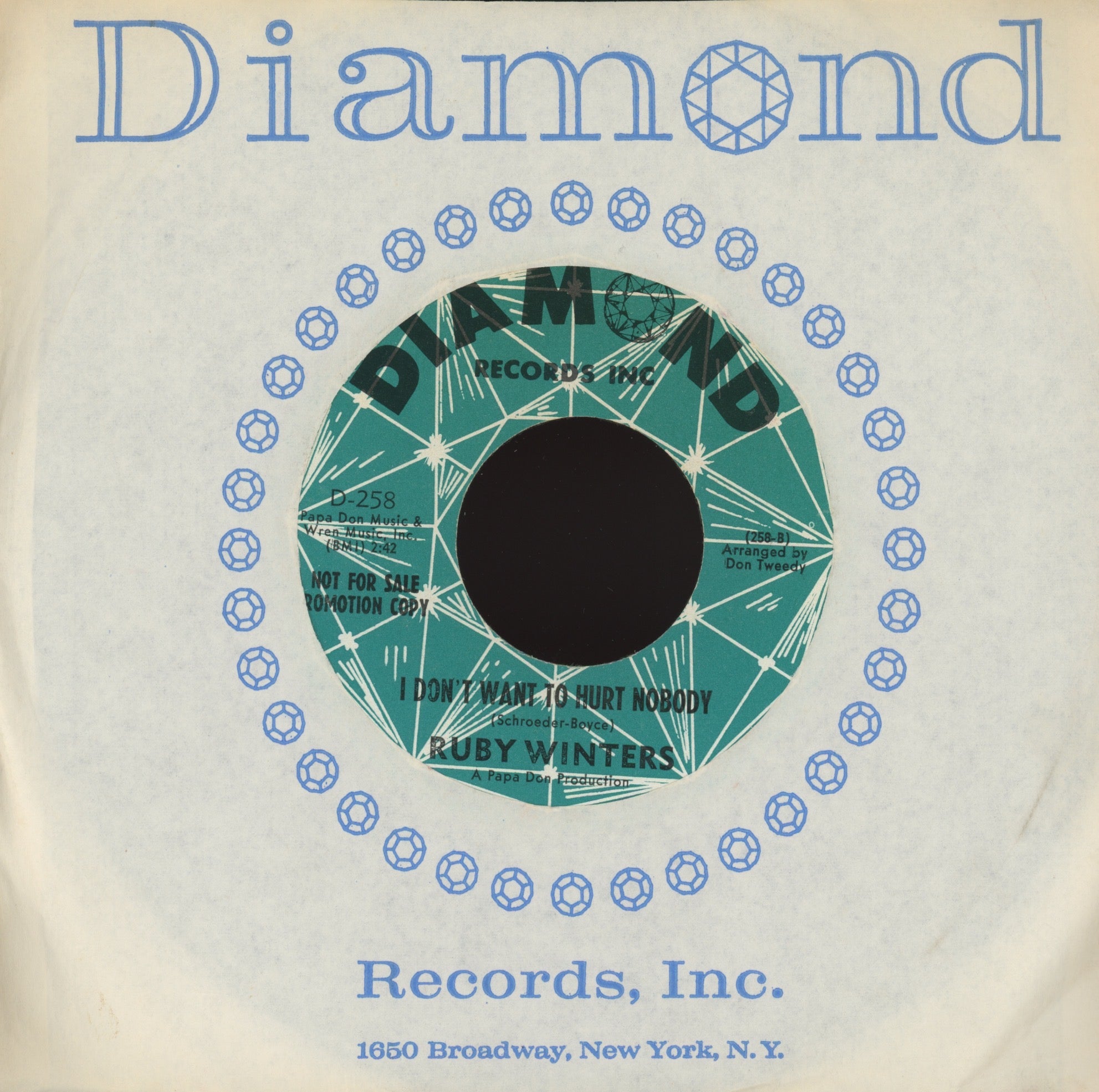 Ruby Winters - I Don't Want To Hurt Nobody on Diamond Northern Soul 45