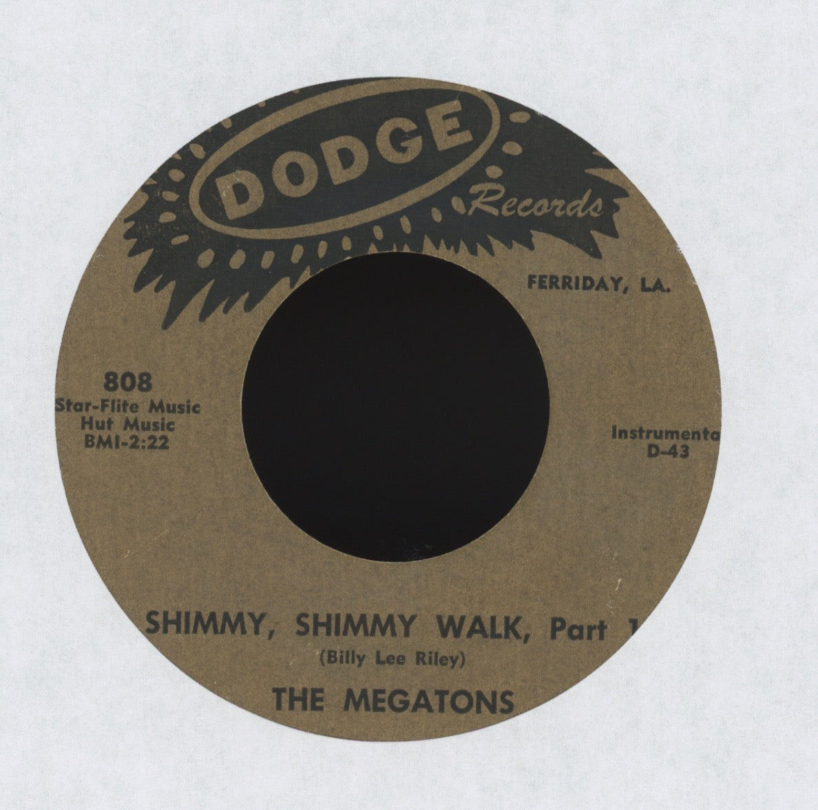 The Megatons - Shimmy, Shimmy Walk on Dodge R&B Mod Soul 45