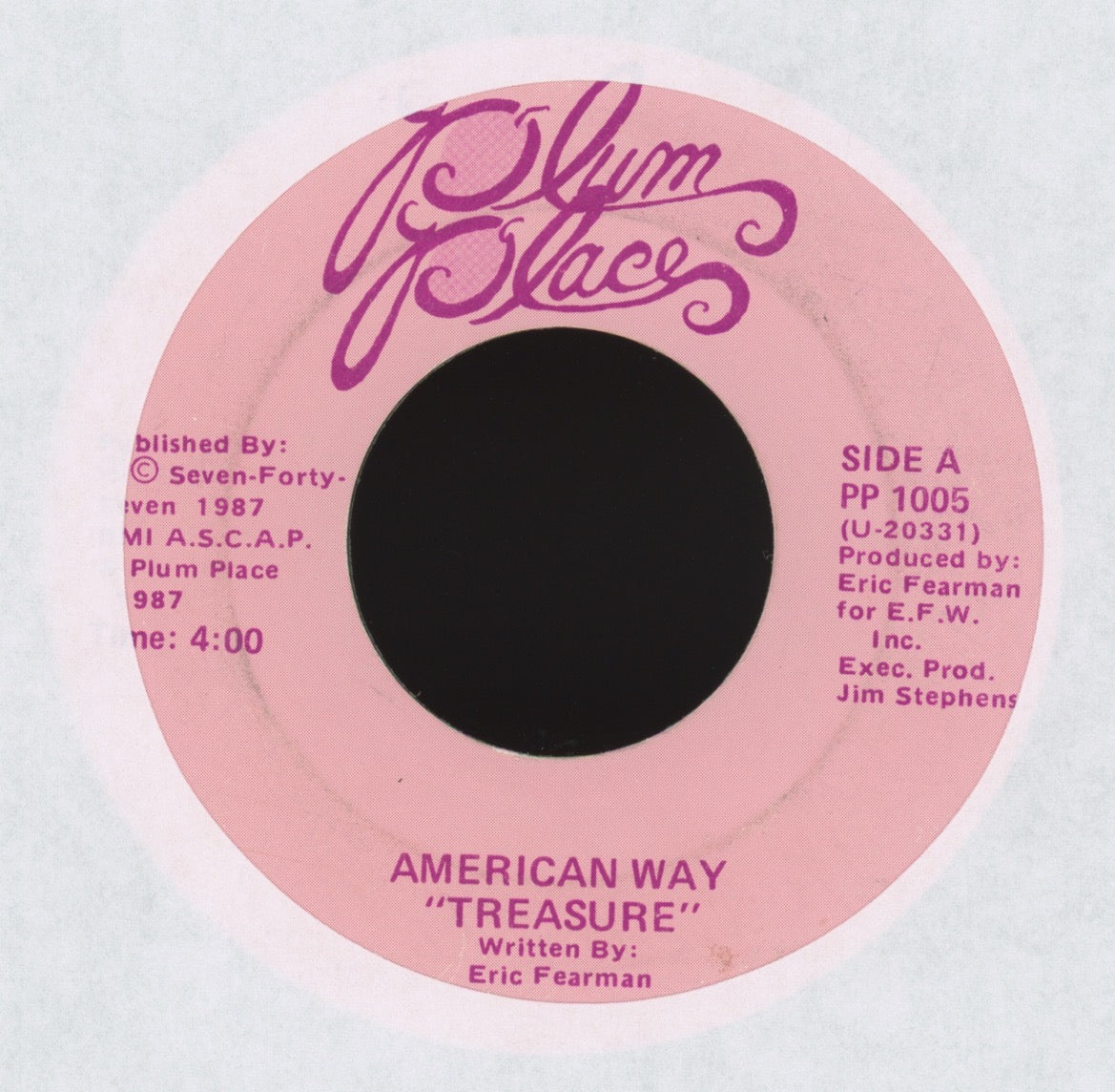 American Way - American Way / Treasure on Plum Place Modern Soul Boogie 45