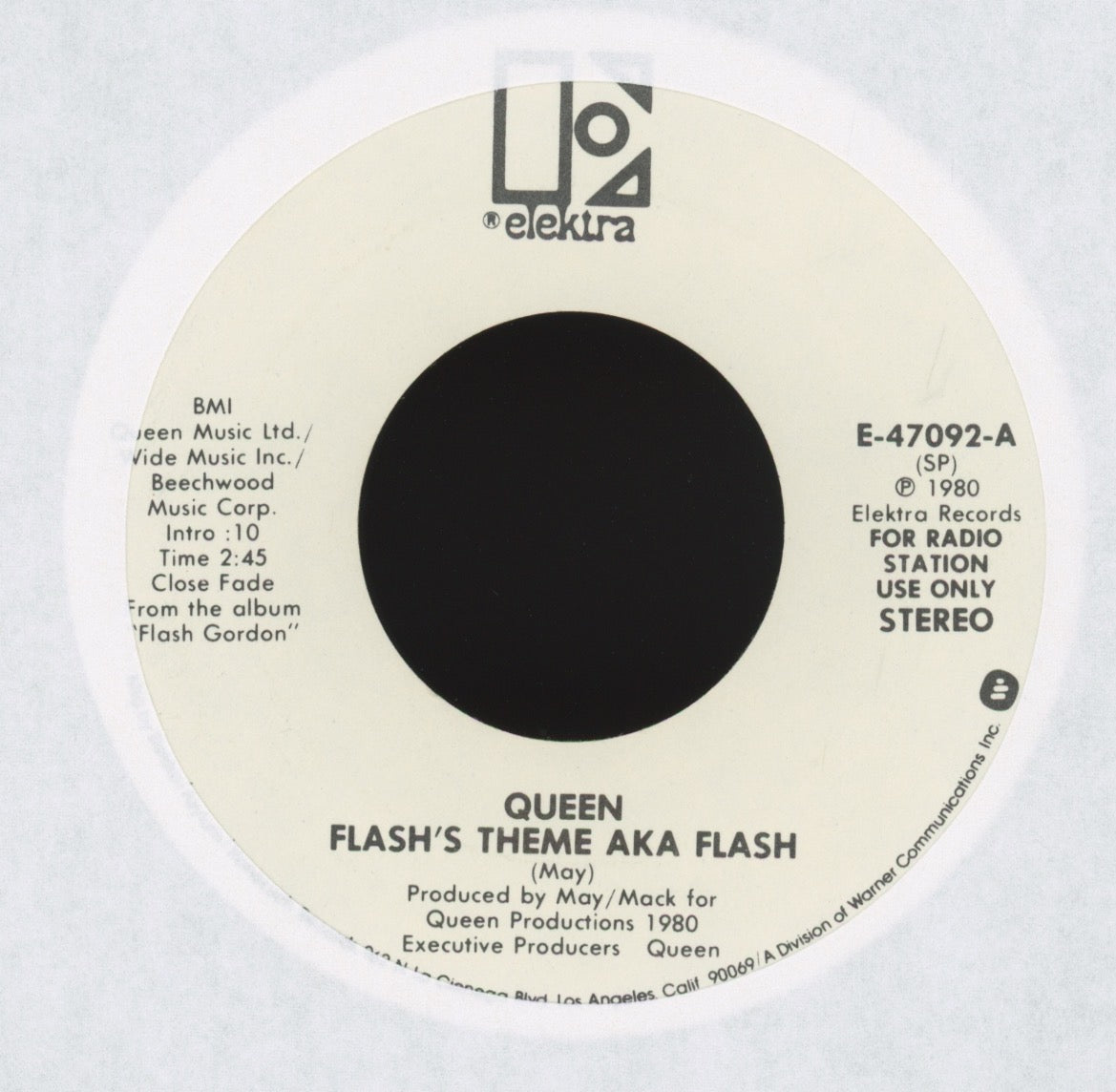 Queen - Flash's Theme AKA Flash on Elektra Promo Rock 45