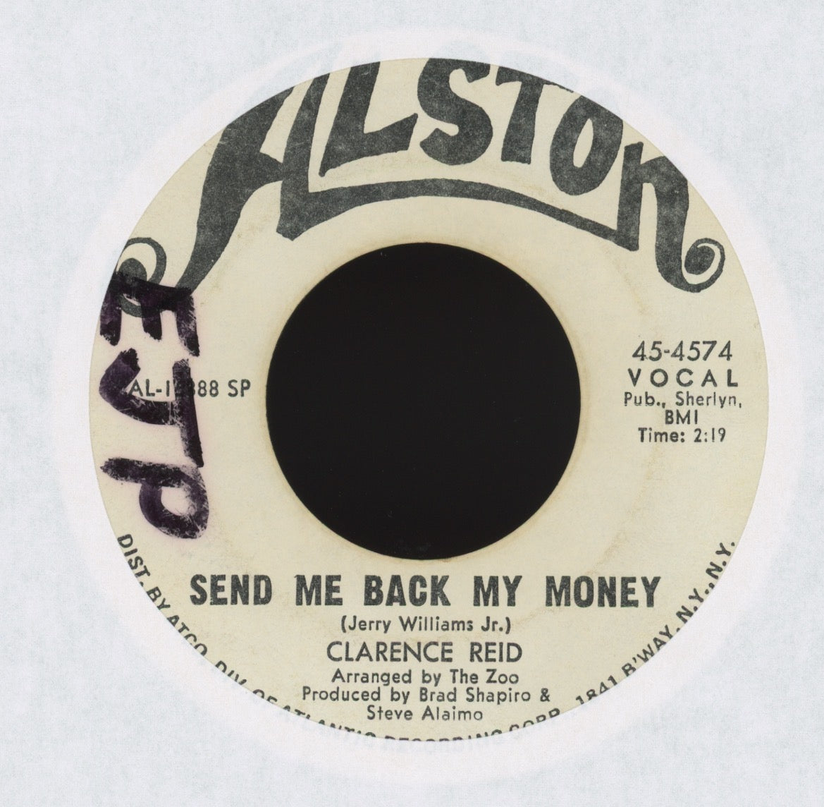 Clarence Reid - Nobody But You Babe on Alston Promo Funk 45