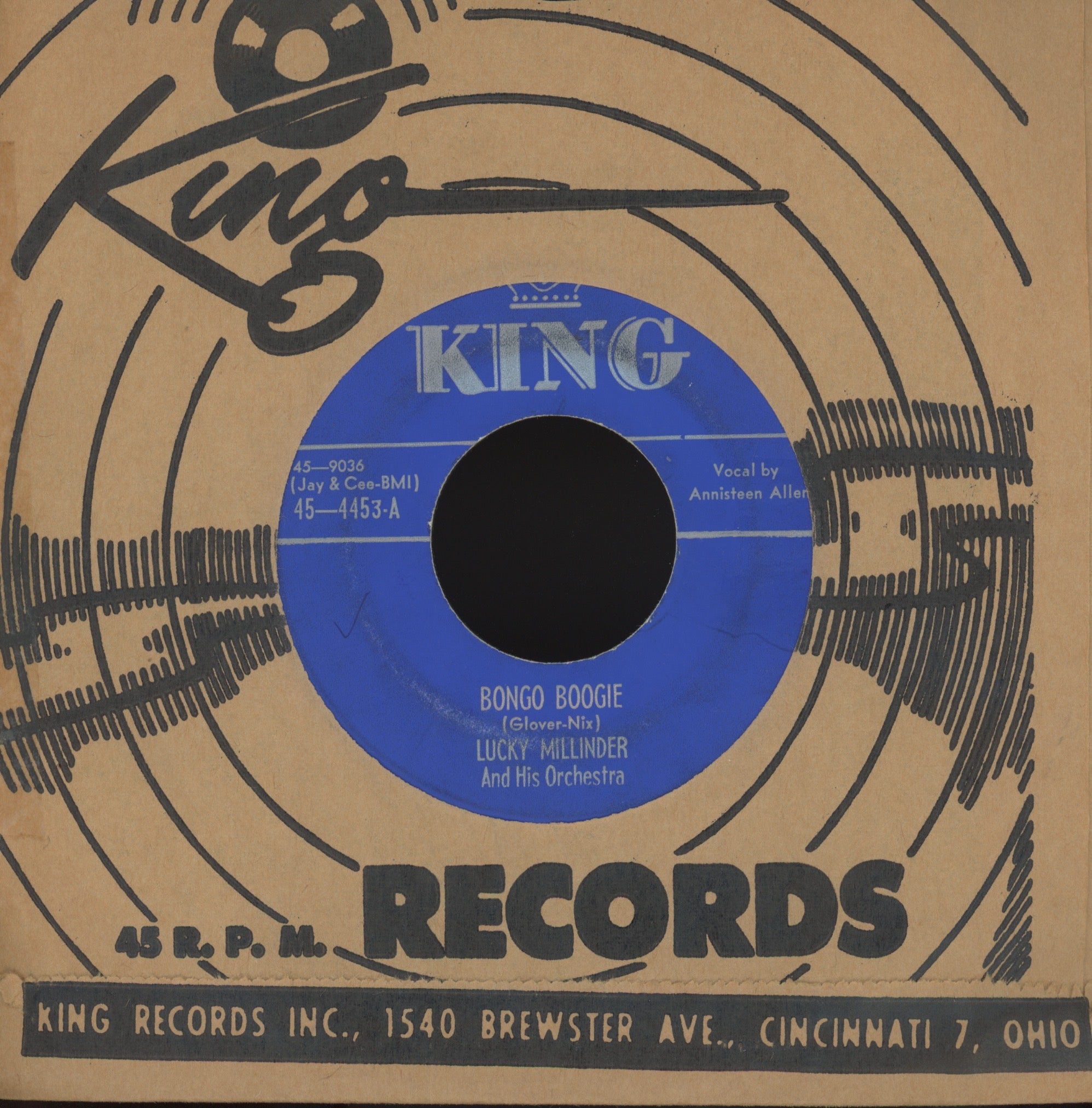 Lucky Millinder And His Orchestra - Bongo Boogie on King R&B Jump Blues 45