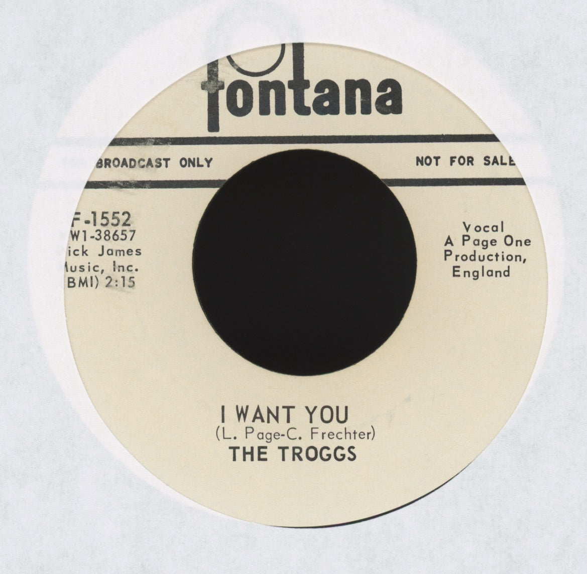 The Troggs - With A Girl Like You on Fontana Promo Rock 45