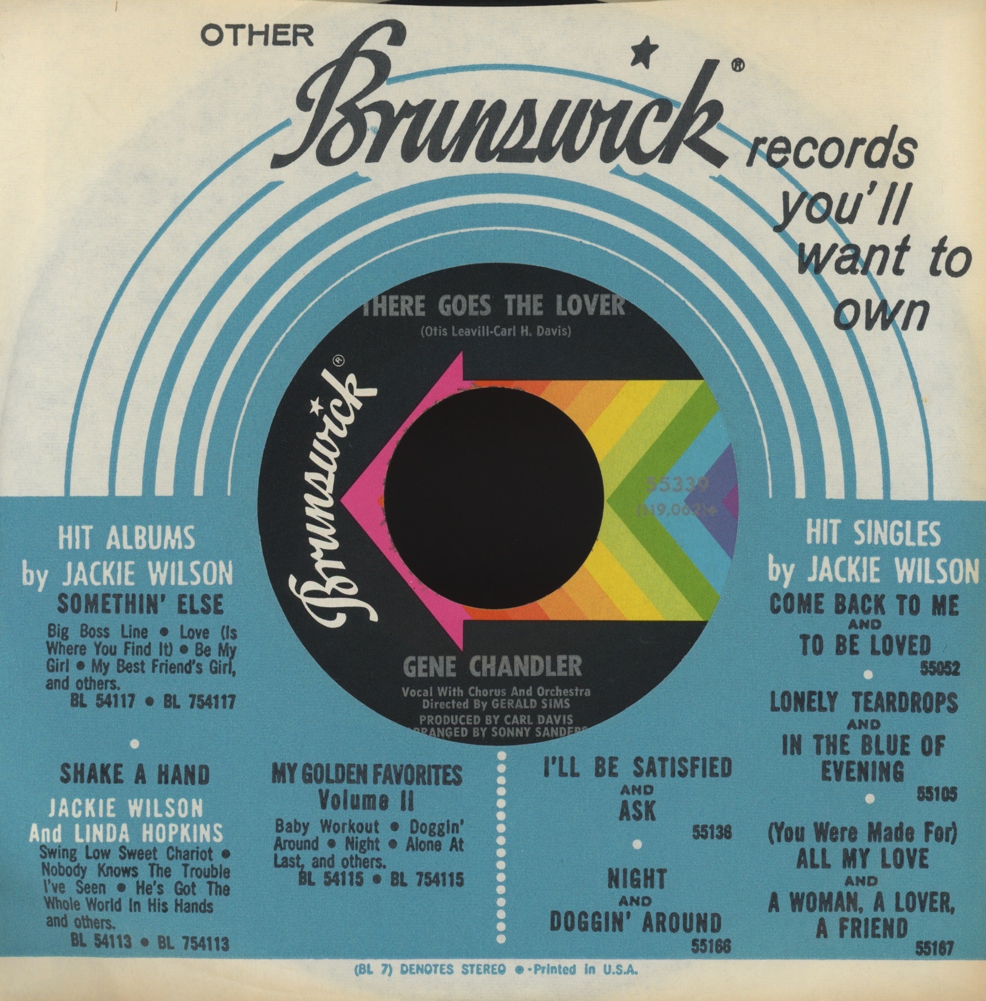 Gene Chandler - There Goes The Lover on Brunswick Northern Soul 45