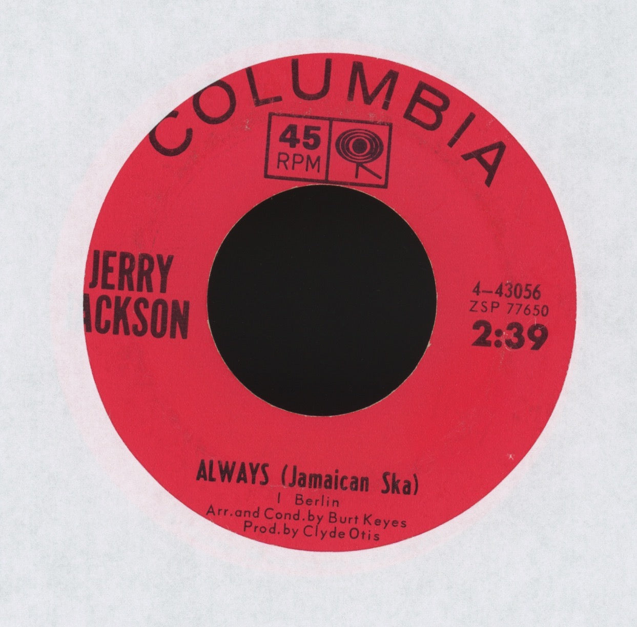 Jerry Jackson - Shrimp Boats on Columbia Ska 45