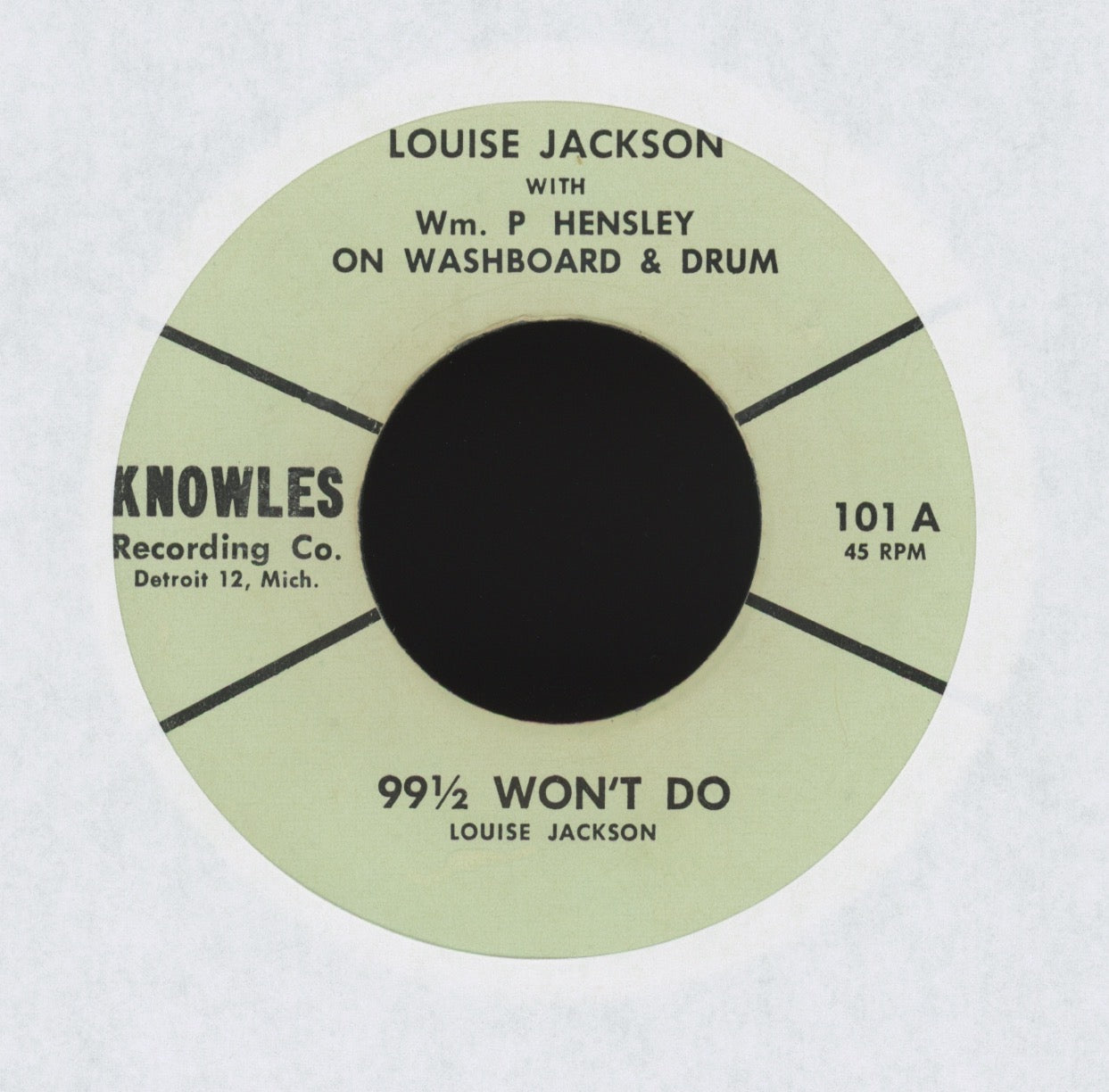 Louise Jackson / William Hensley - 99½ Won't Do on Knowles Gospel R&B 45