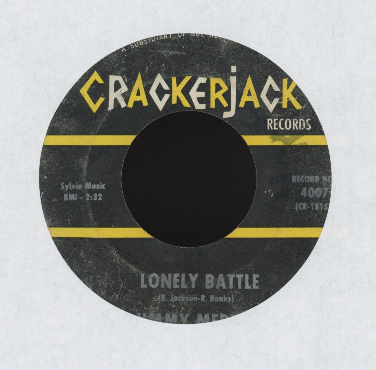 Jimmy Merritt - Lonely Battle on Crackerjack Northern Soul 45