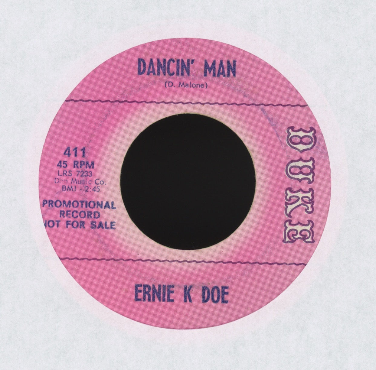 Ernie K-Doe - Dancin' Man on Duke Promo Northern Soul 45