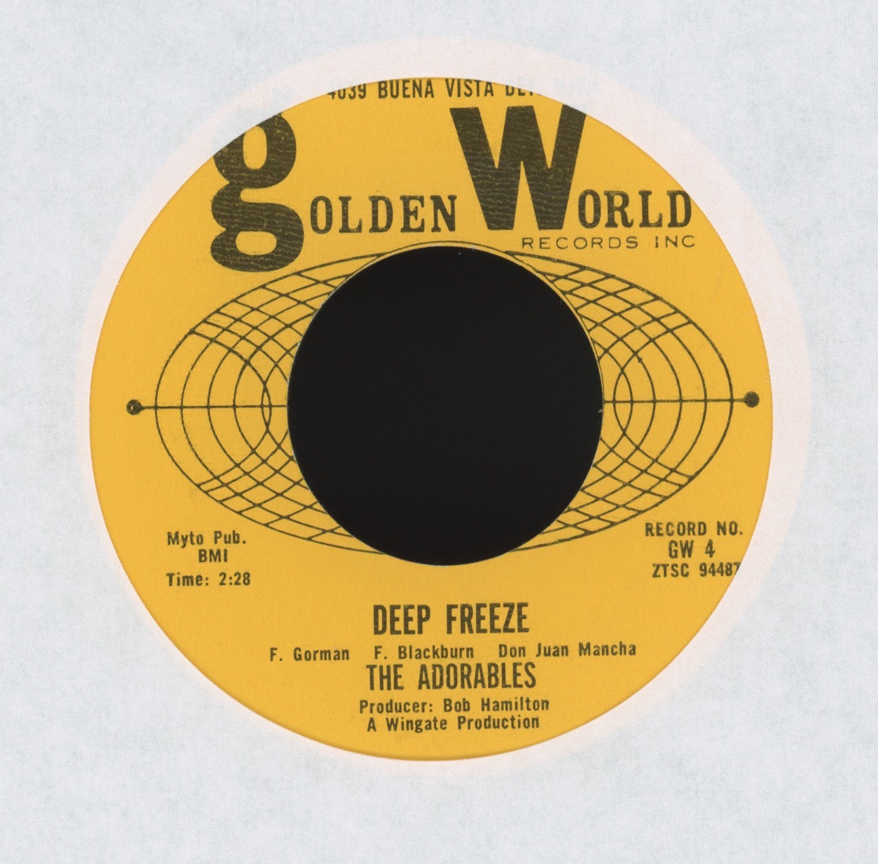 The Adorables - Deep Freeze on Golden World Northern Soul 45