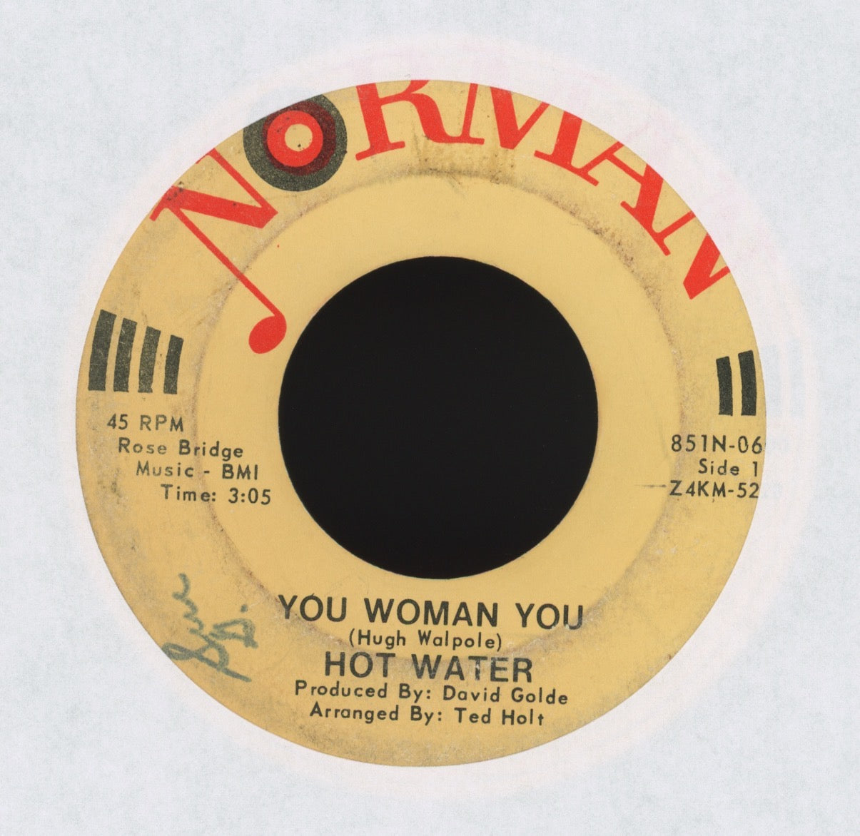 Hot Water - You Woman You on Norman Garage 45