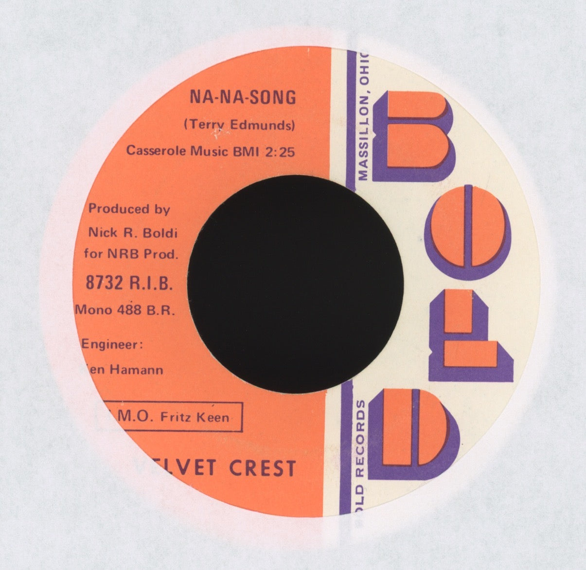 Velvet Crest - Na-Na-Song on Bold Rock 45