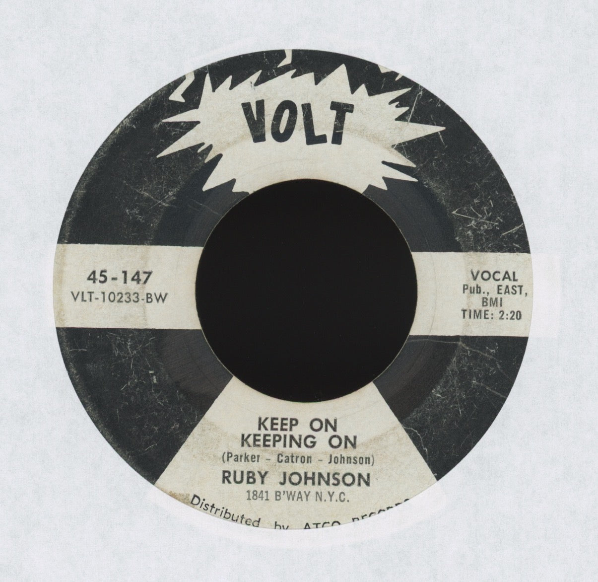 Ruby Johnson - Keep on Keeping On on Volt Promo Northern Soul 45
