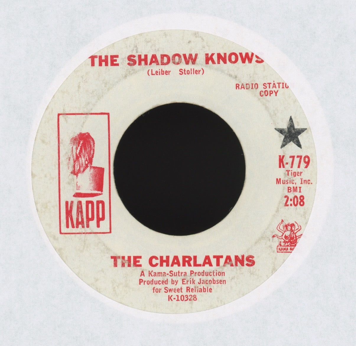 The Charlatans - The Shadow Knows on Kapp Promo Psych Blues Rock 45