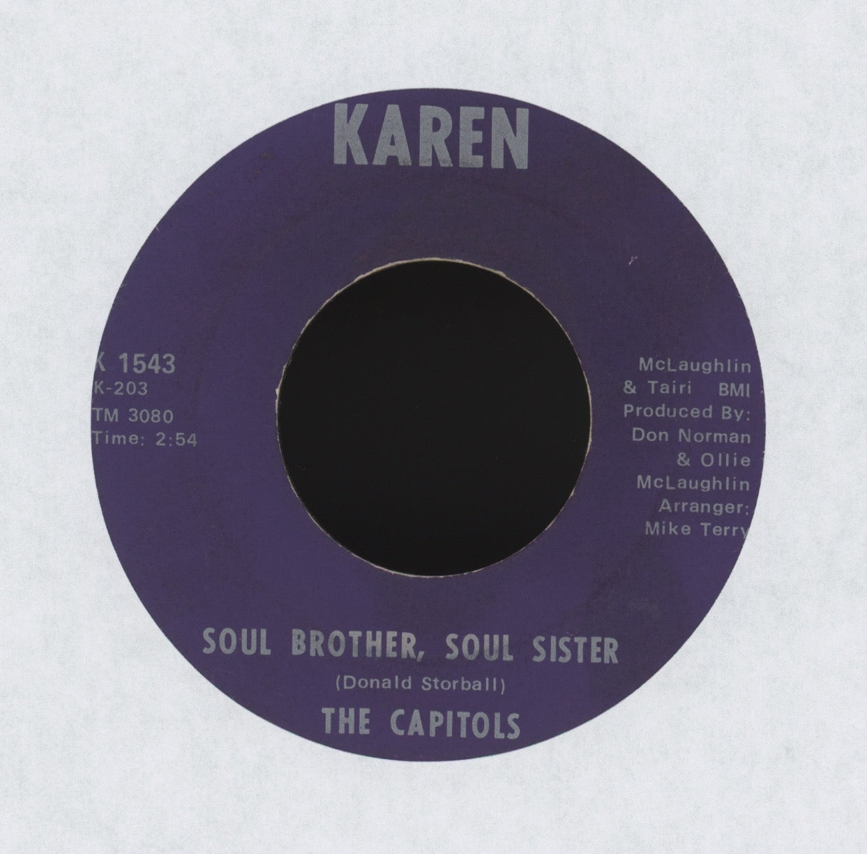 The Capitols - Soul Brother, Soul Sister on Karen Funk 45