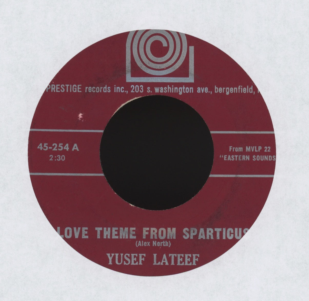Yusef Lateef - Love Theme From Sparticus / Snafu on Prestige Jazz Exotica 45