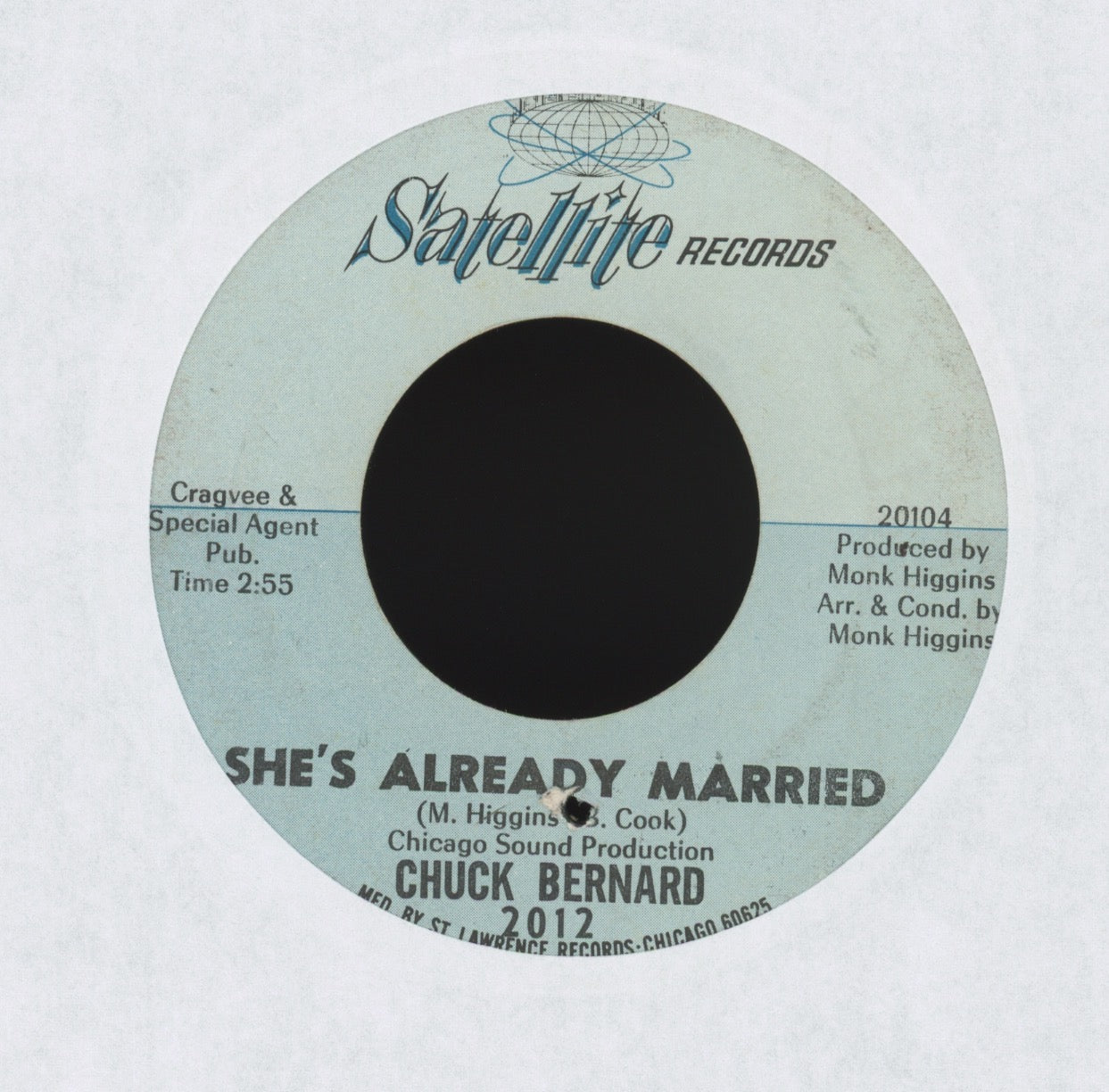 Chuck Bernard - My Baby on Satellite Northern Soul 45