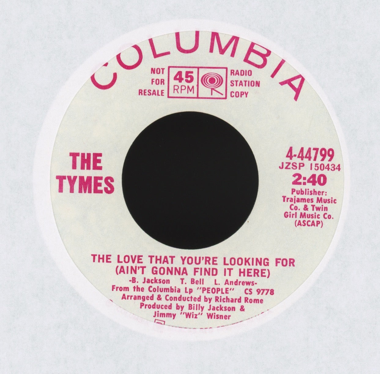 The Tymes - The Love That You're Looking For (Ain't Gonna Find It Here) on Columbia Promo Northern Soul 45