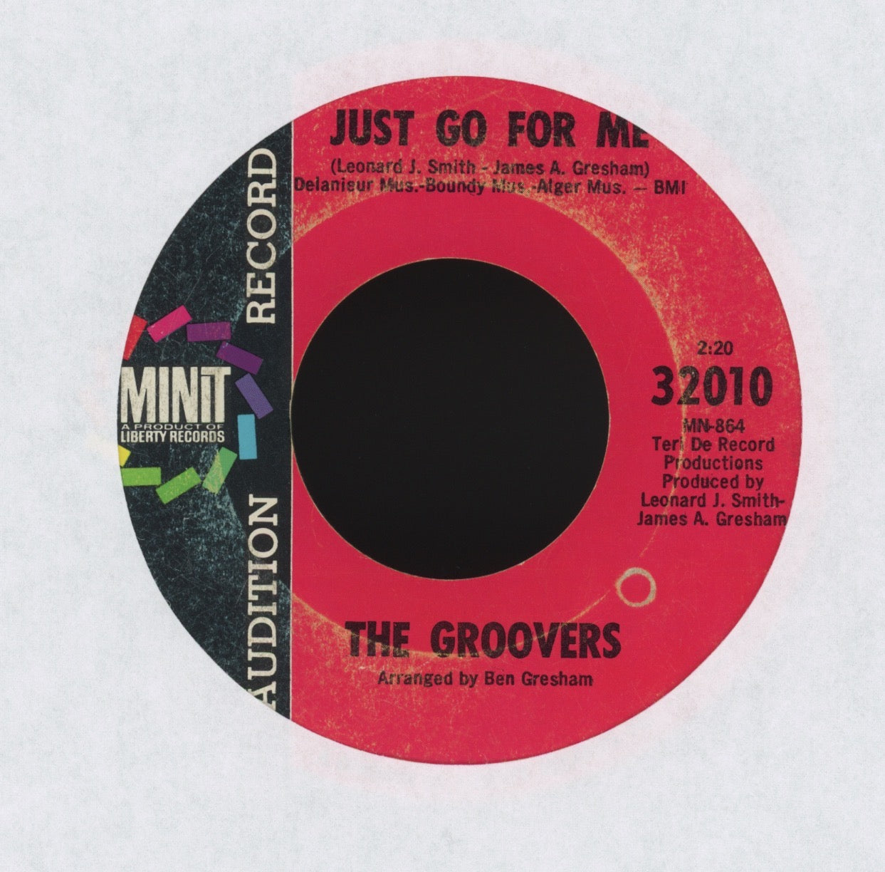 The Groovers - I'm A Bashful Guy on Minit Promo Northern Soul 45