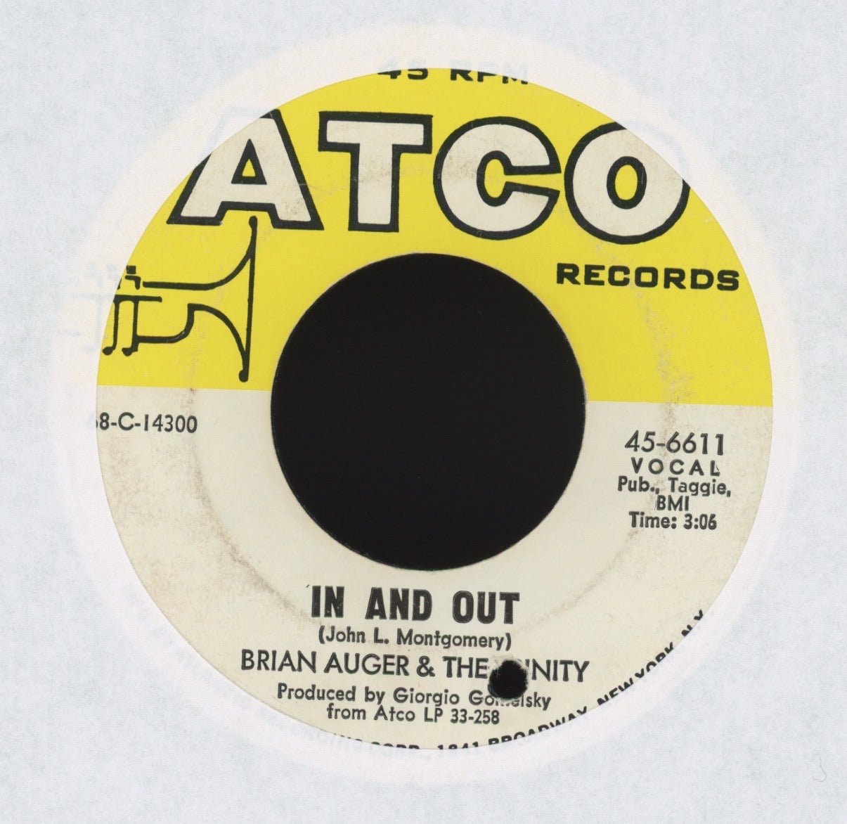 Brian Auger & The Trinity - Black Cat on Atco Mod Soul Rocker 45
