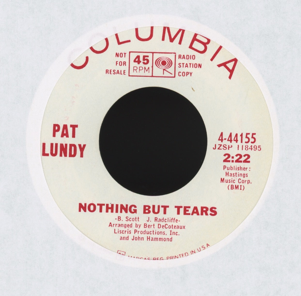 Pat Lundy - Any Day Now on Columbia Promo Northern Soul 45