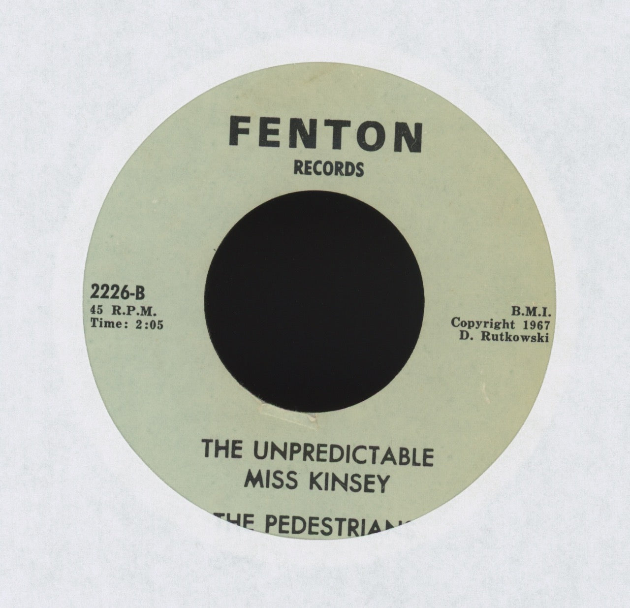 The Pedestrians - You Aren't Going To Say You Know on Fenton Garage 45