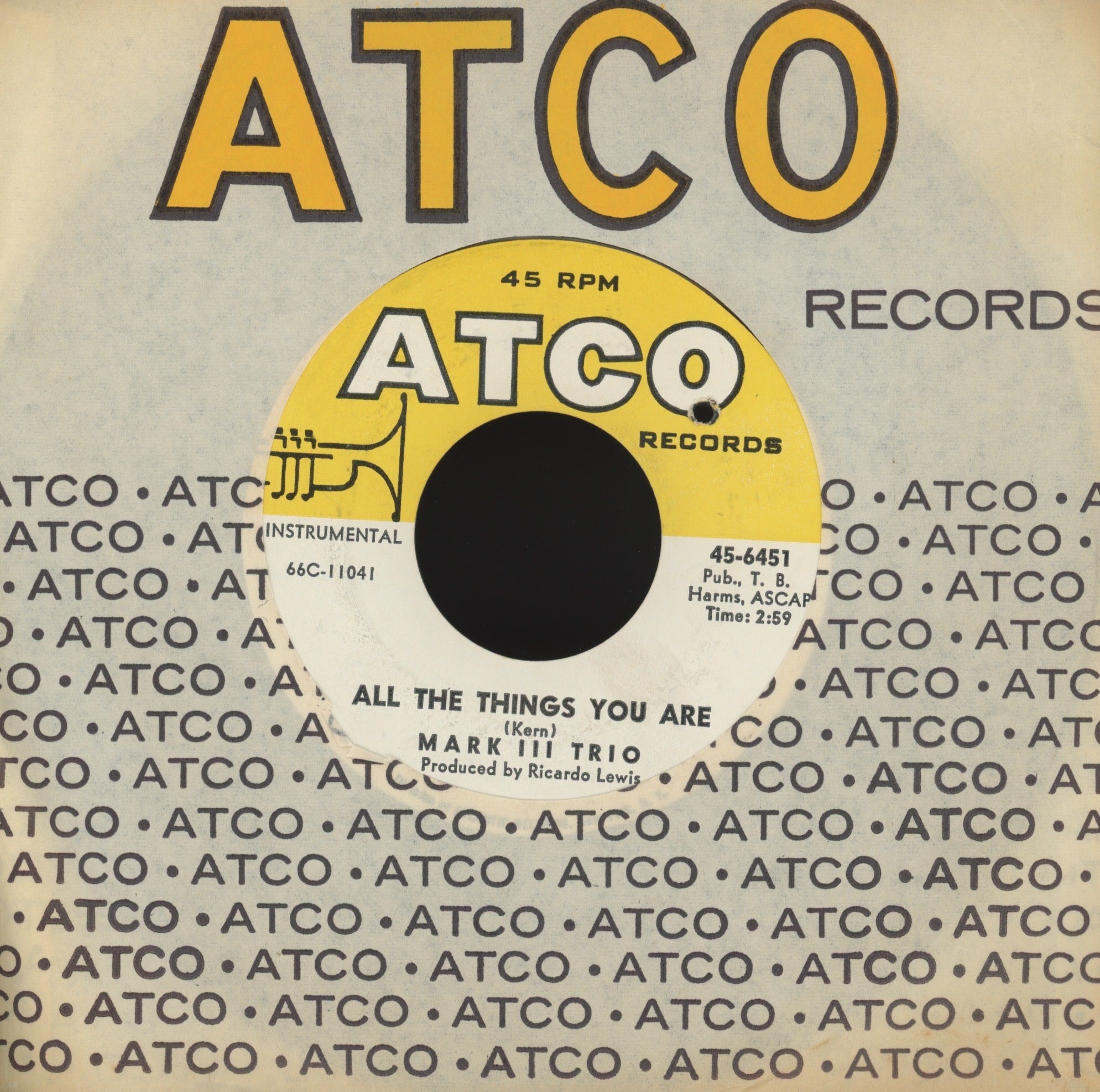 Mark III Trio - Tres Lobos on Atco Latin Mod Soul Jazz 45