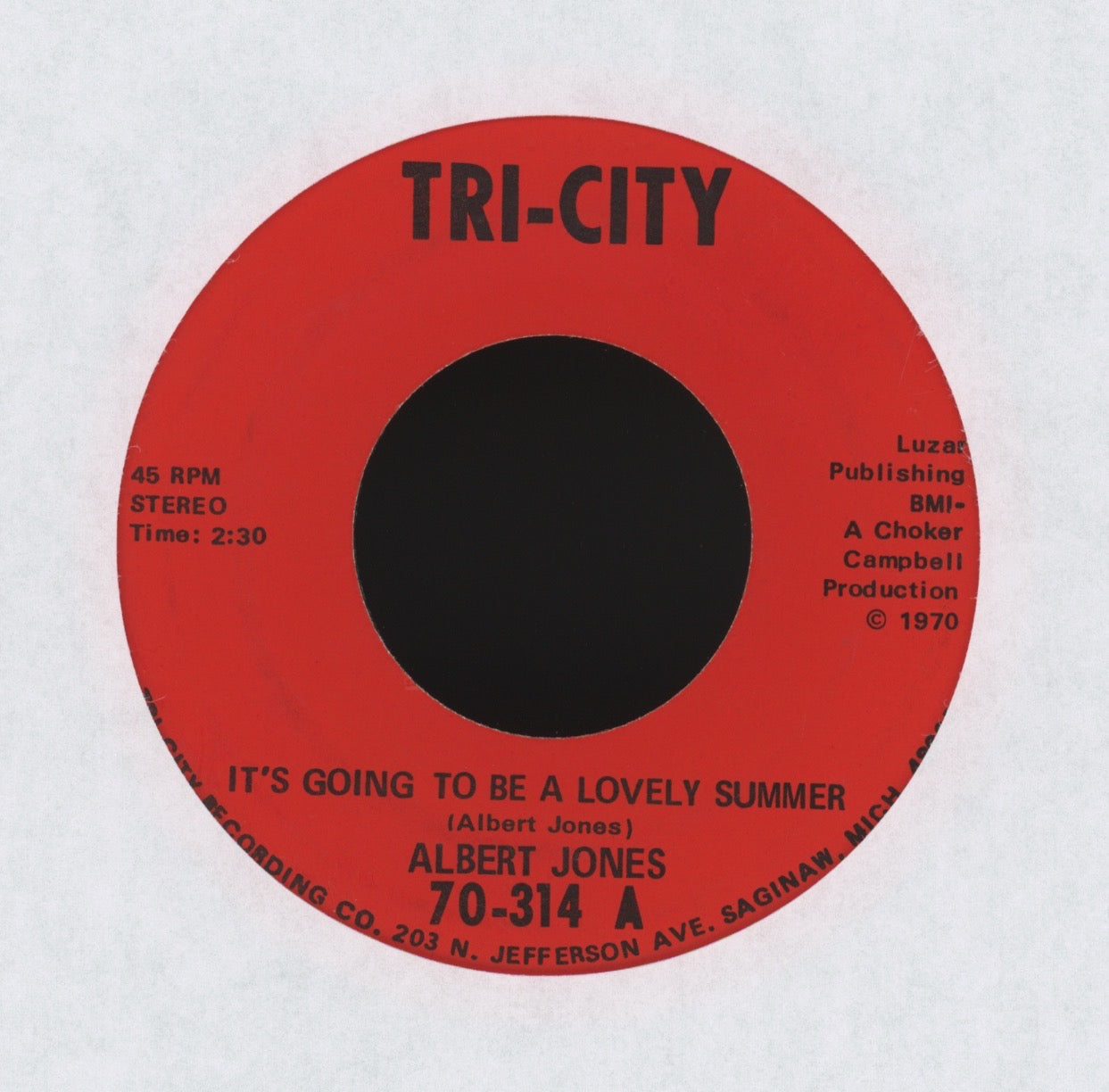 Albert Jones - It's Going To Be A Lovely Summer on Tri-City Northern Soul 45