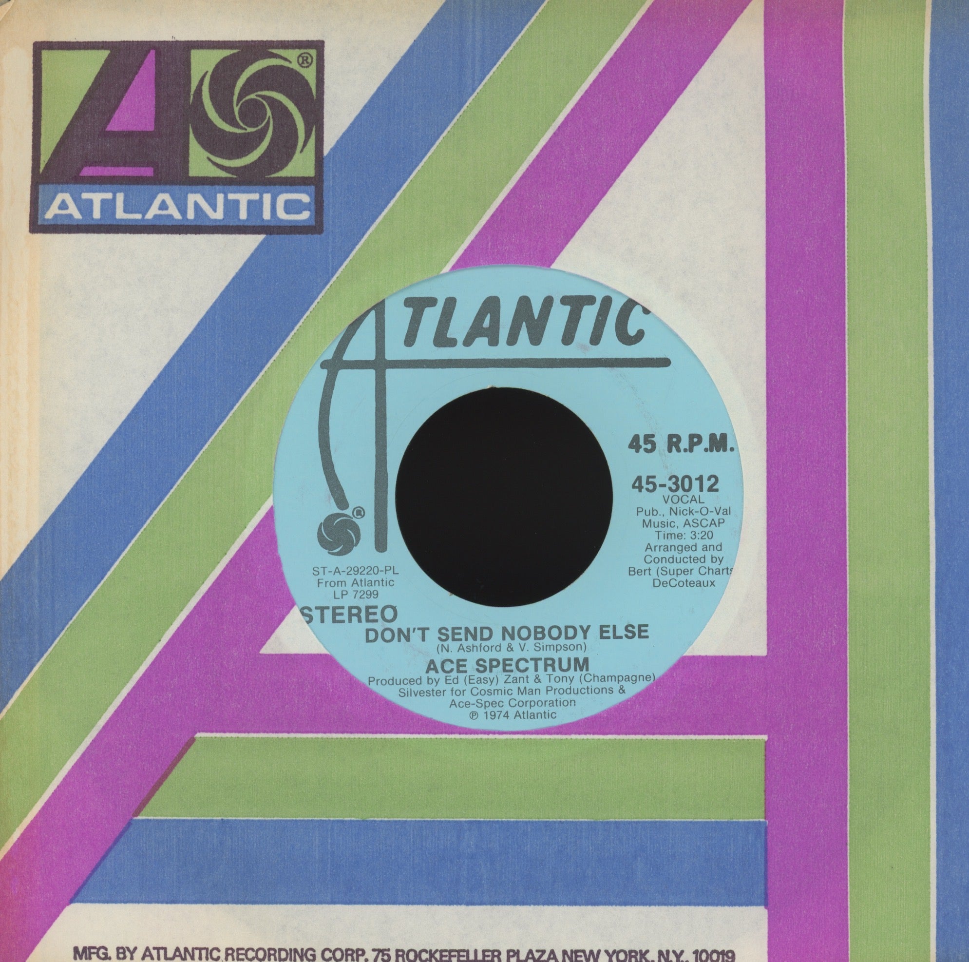 Ace Spectrum - Don't Send Nobody Else on Atlantic Promo 70s Soul 45