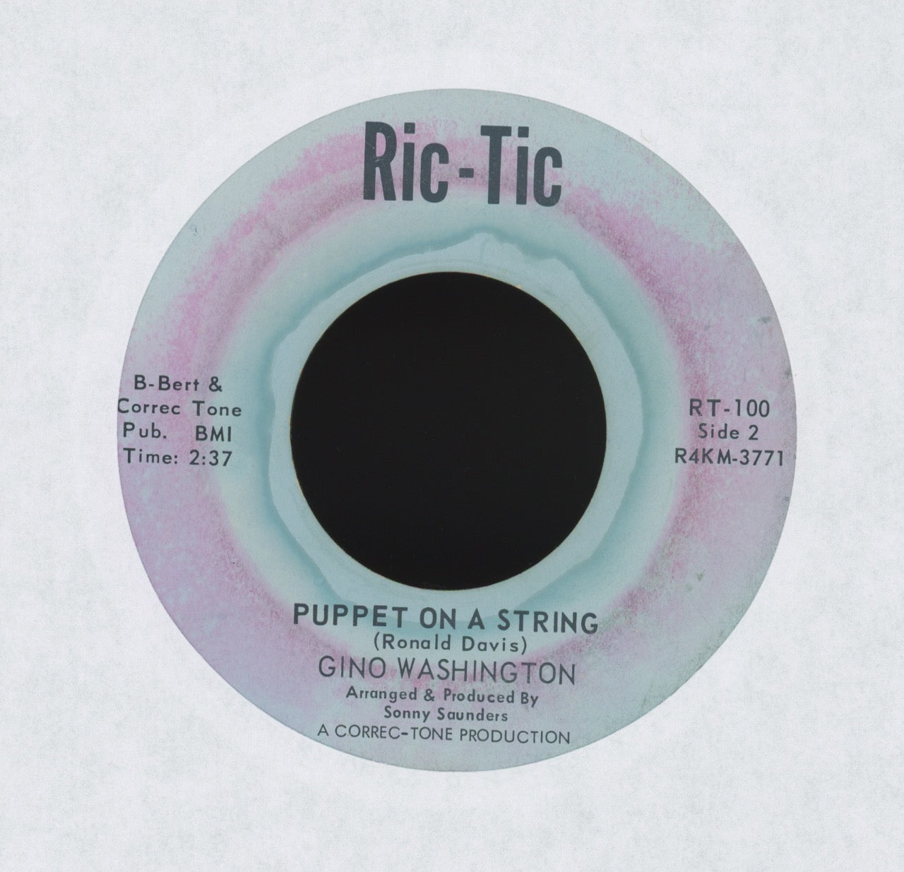 Gino Washington - Gino Is A Coward on Ric-Tic R&B 45