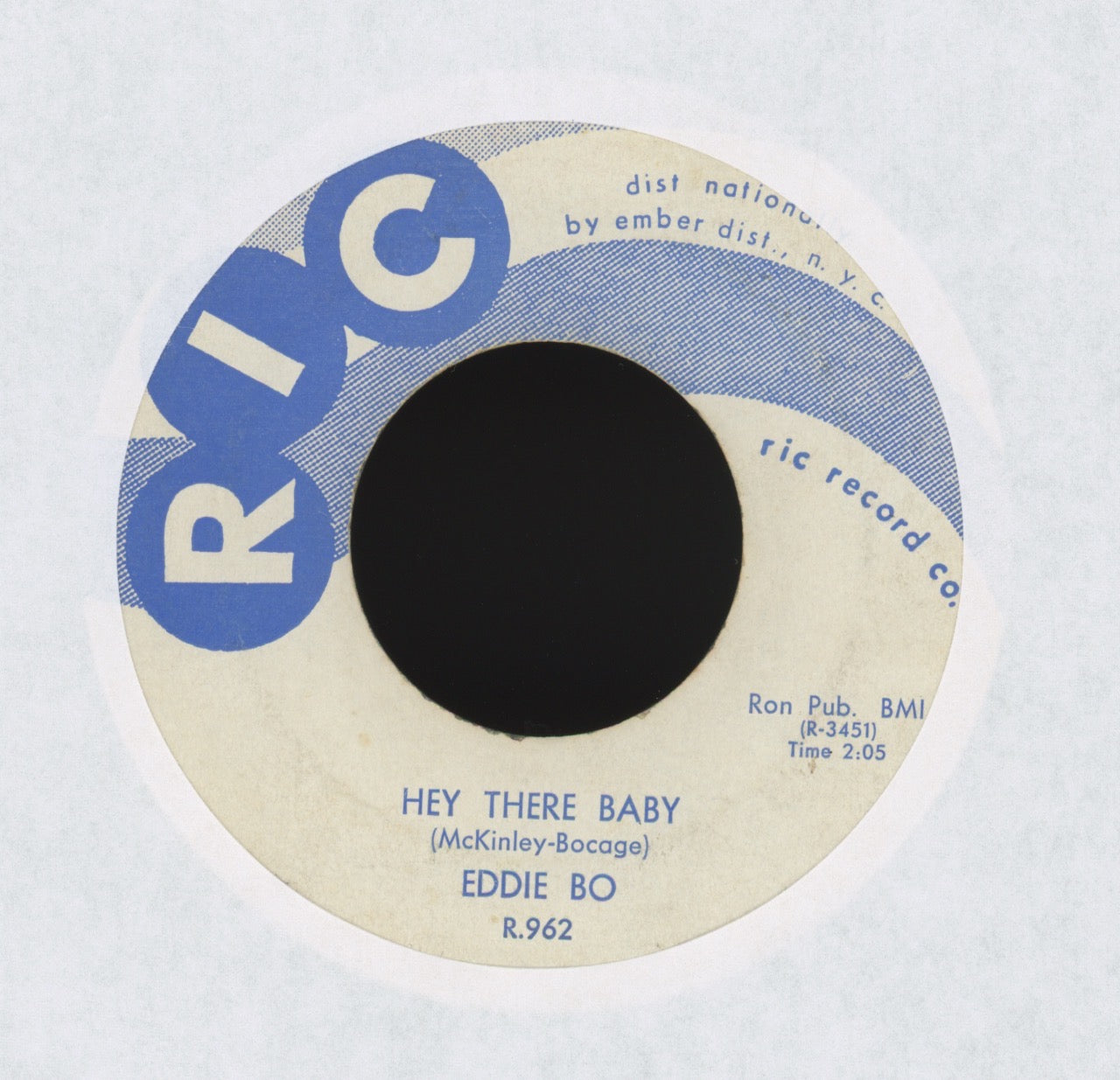 Eddie Bo - Hey There Baby on RIC R&B 45
