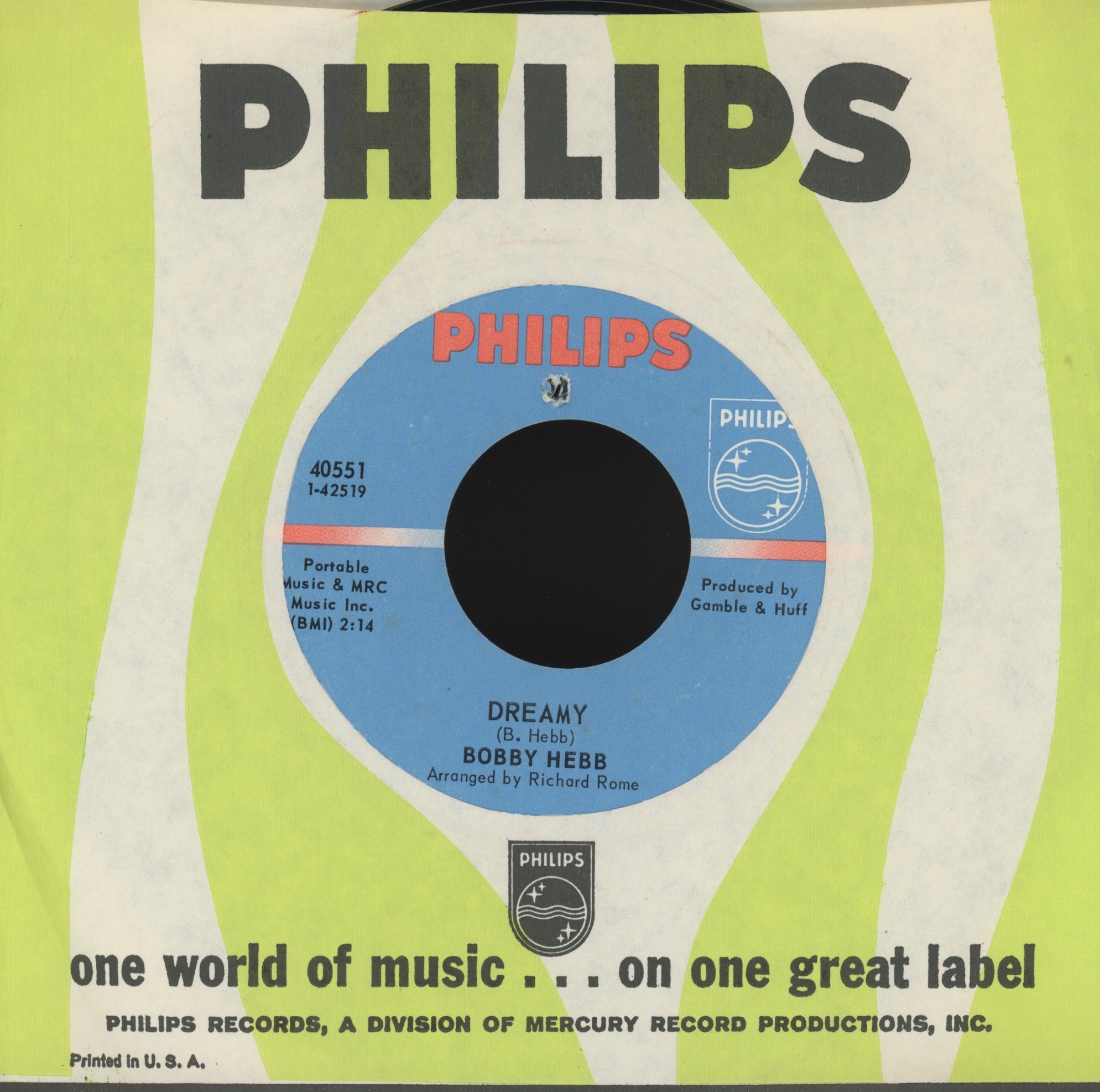 Bobby Hebb - You Want To Change Me on Philips Northern Soul 45