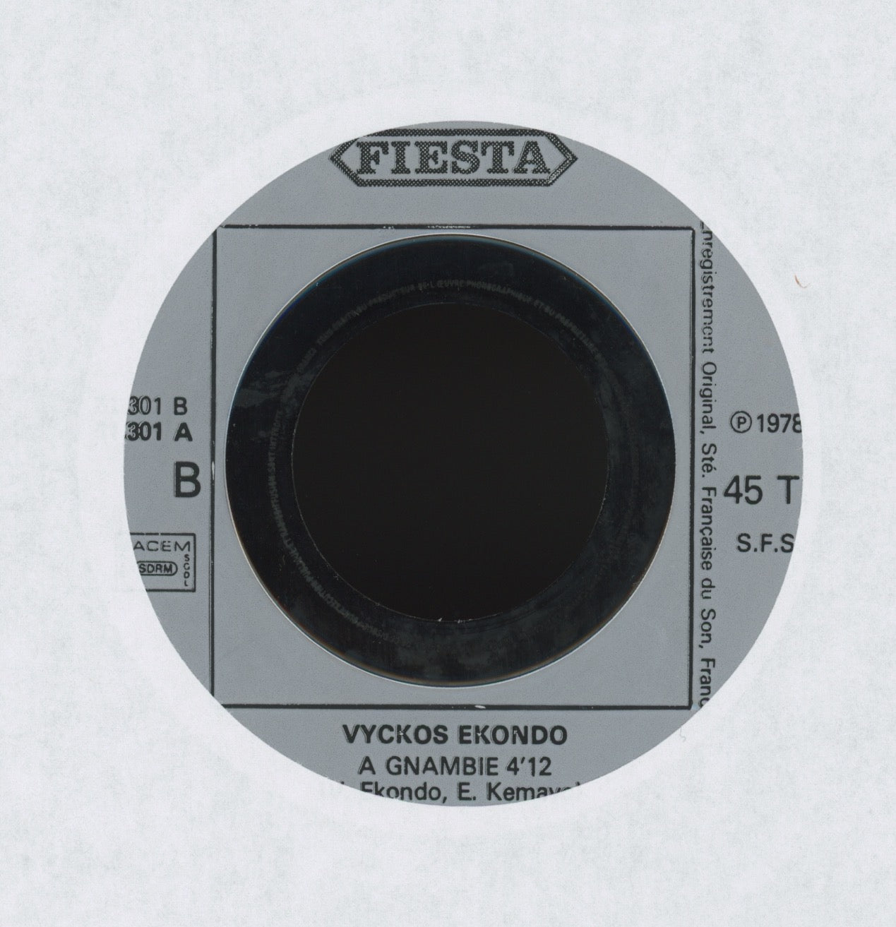 Vyckos Ekondo - Diwowo / A Gnambie on Fiesta Disco Funk Afrobeat 7" With Picture Sleeve