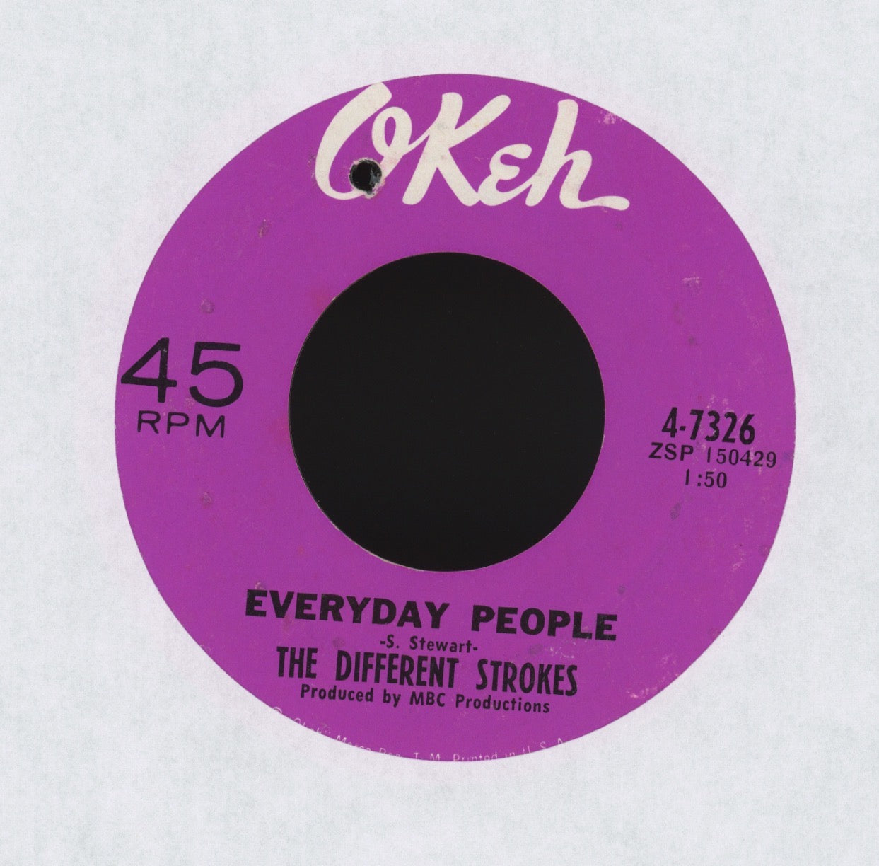 The Different Strokes - Sing A Simple Song on Okeh Funk 45