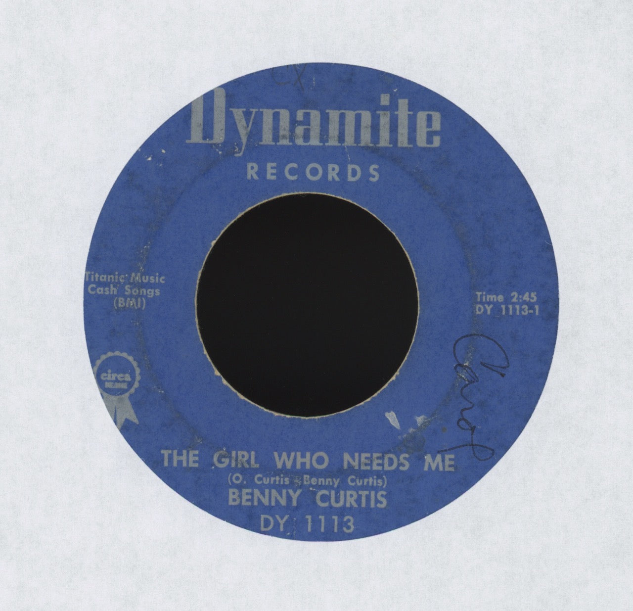 Benny Curtis - Lovin' Back Guarantee on Dynamite R&B 45