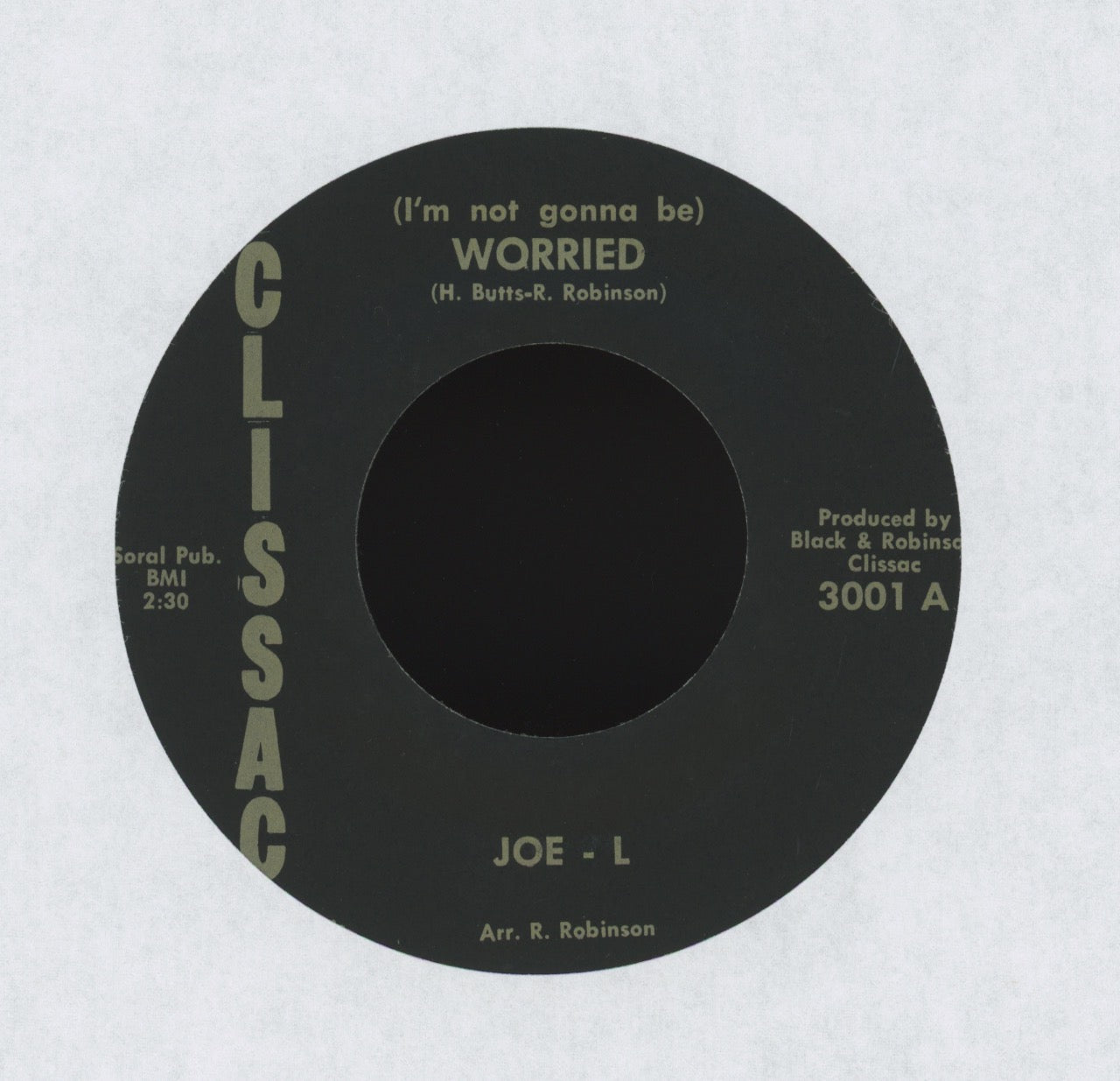 Joe L. - (I'm Not Gonna Be) Worried on Clissac Northern Soul 45
